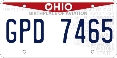 OH license plate GPD7465