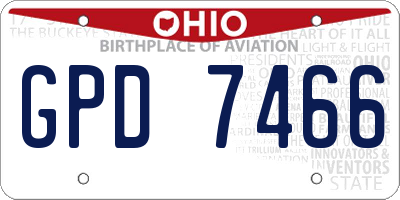 OH license plate GPD7466