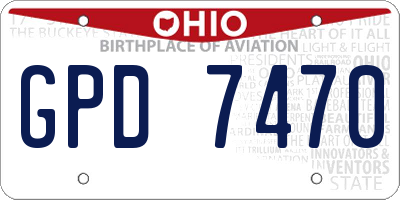 OH license plate GPD7470