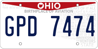 OH license plate GPD7474