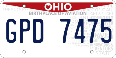 OH license plate GPD7475