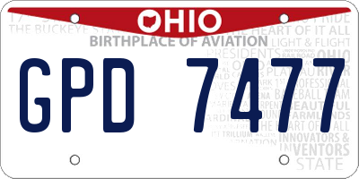 OH license plate GPD7477