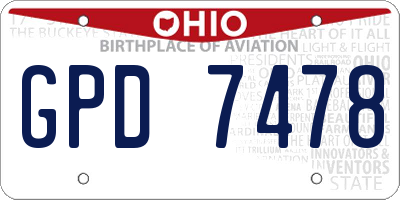 OH license plate GPD7478