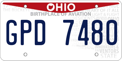 OH license plate GPD7480