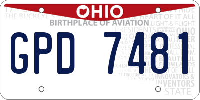 OH license plate GPD7481