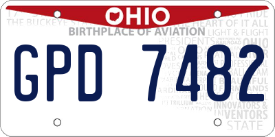 OH license plate GPD7482
