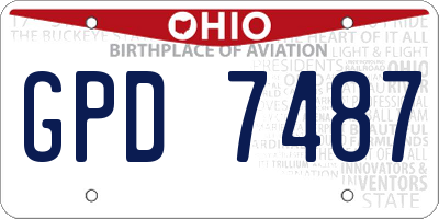 OH license plate GPD7487