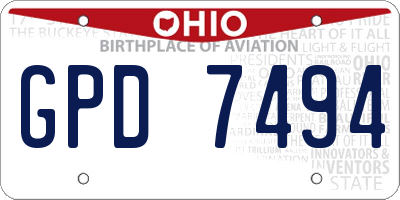 OH license plate GPD7494