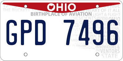 OH license plate GPD7496