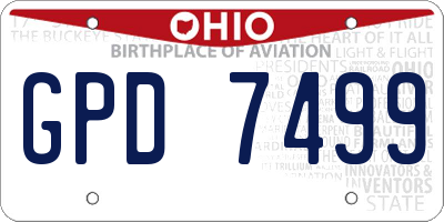 OH license plate GPD7499