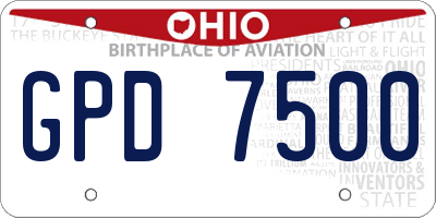 OH license plate GPD7500
