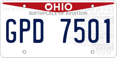 OH license plate GPD7501