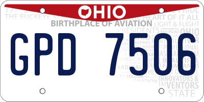 OH license plate GPD7506