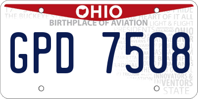 OH license plate GPD7508