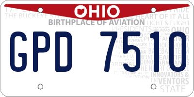 OH license plate GPD7510