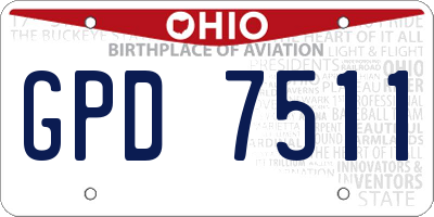 OH license plate GPD7511