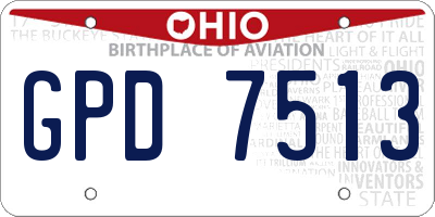 OH license plate GPD7513