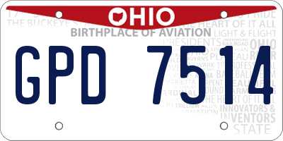 OH license plate GPD7514