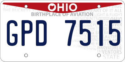 OH license plate GPD7515