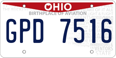OH license plate GPD7516