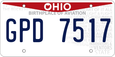 OH license plate GPD7517