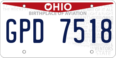 OH license plate GPD7518