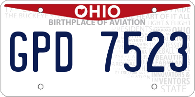 OH license plate GPD7523