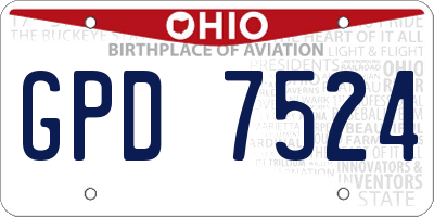 OH license plate GPD7524