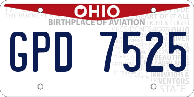 OH license plate GPD7525