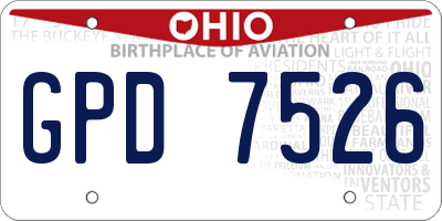 OH license plate GPD7526