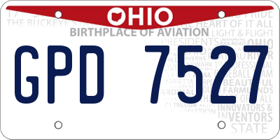 OH license plate GPD7527