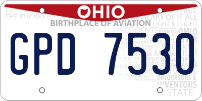 OH license plate GPD7530