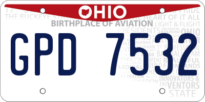 OH license plate GPD7532