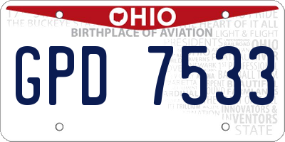 OH license plate GPD7533