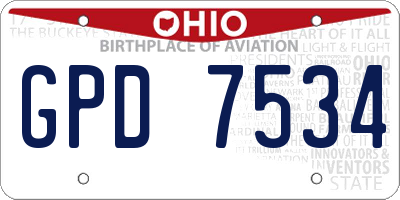 OH license plate GPD7534