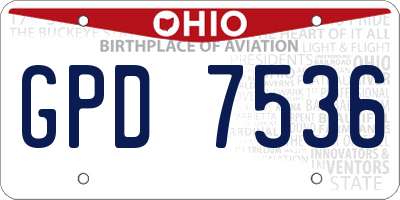 OH license plate GPD7536