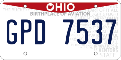 OH license plate GPD7537