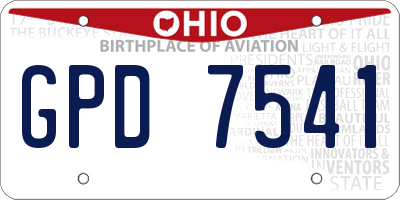 OH license plate GPD7541