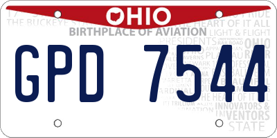 OH license plate GPD7544