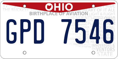 OH license plate GPD7546
