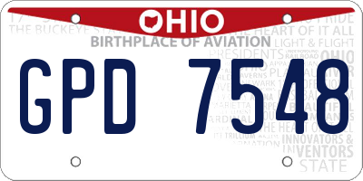 OH license plate GPD7548