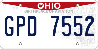 OH license plate GPD7552