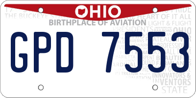 OH license plate GPD7553