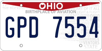 OH license plate GPD7554