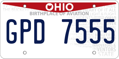 OH license plate GPD7555
