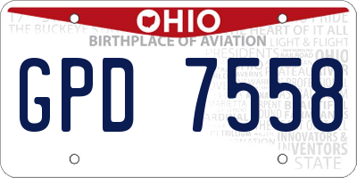 OH license plate GPD7558