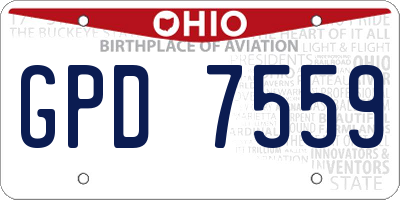OH license plate GPD7559