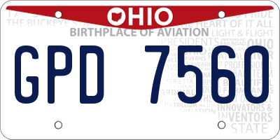 OH license plate GPD7560