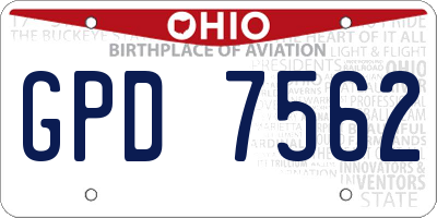 OH license plate GPD7562