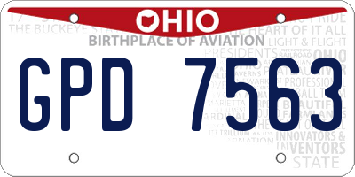 OH license plate GPD7563